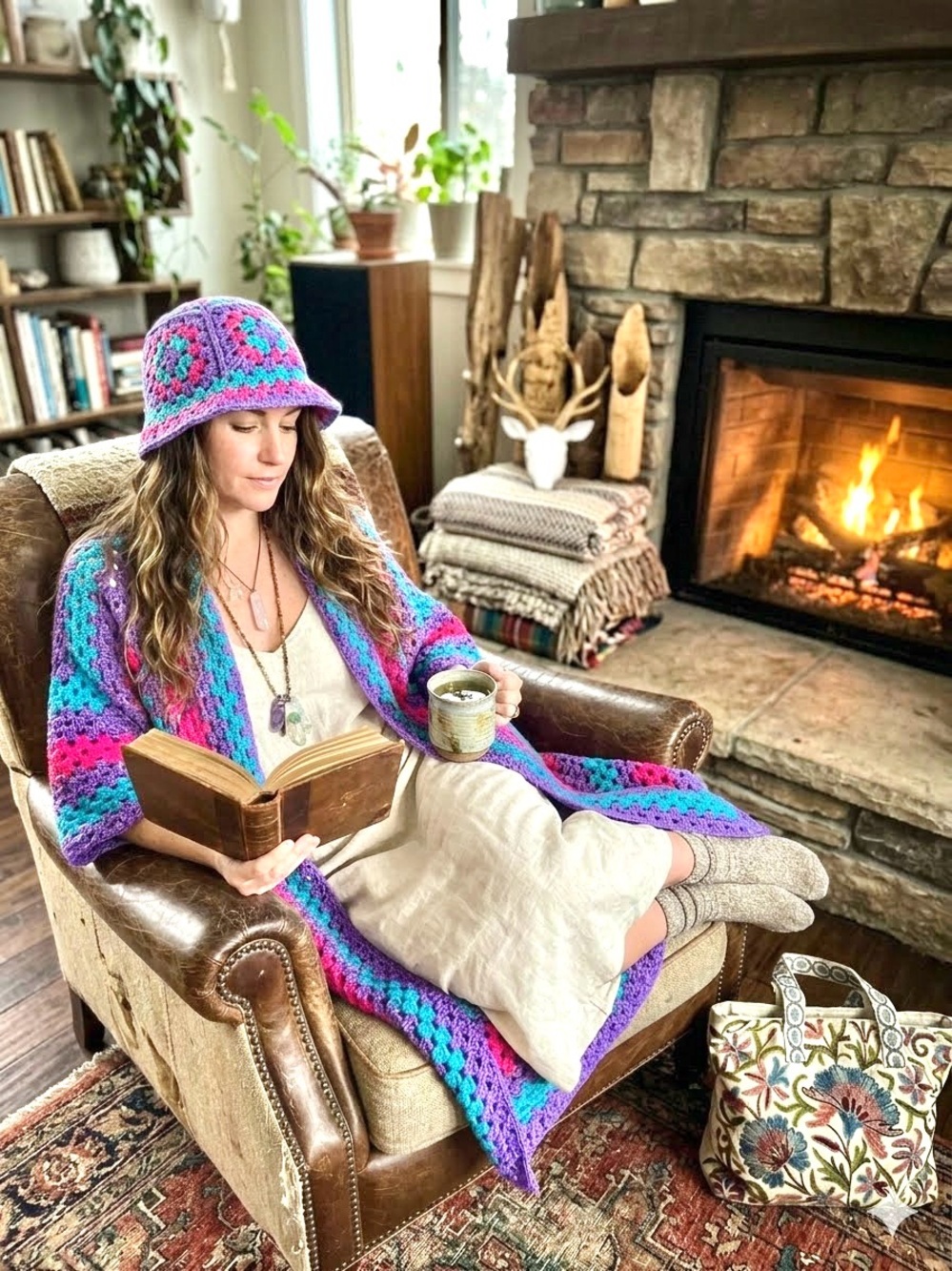Giveaway SAT Aug 29@11AM during my posh curated live ⭐️GRANNY knit duster + BAG